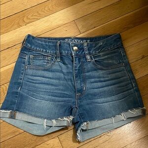 American Eagle Outfitters Blue Jean Shorts Distressed Casual